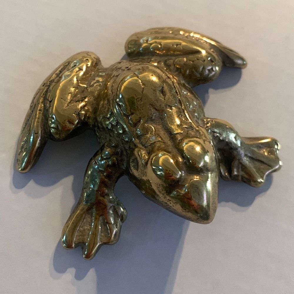 2 Brass Frog Figurines - Picture 2 of 4
